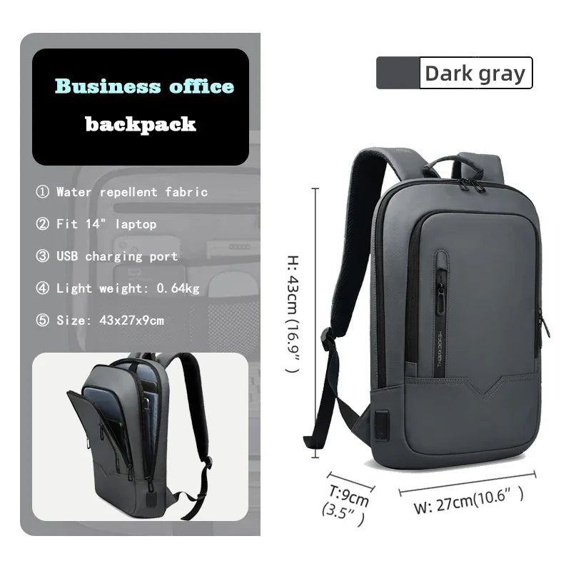 Waterproof Business Backpack for Men - 15.6 Inch Laptop Bag