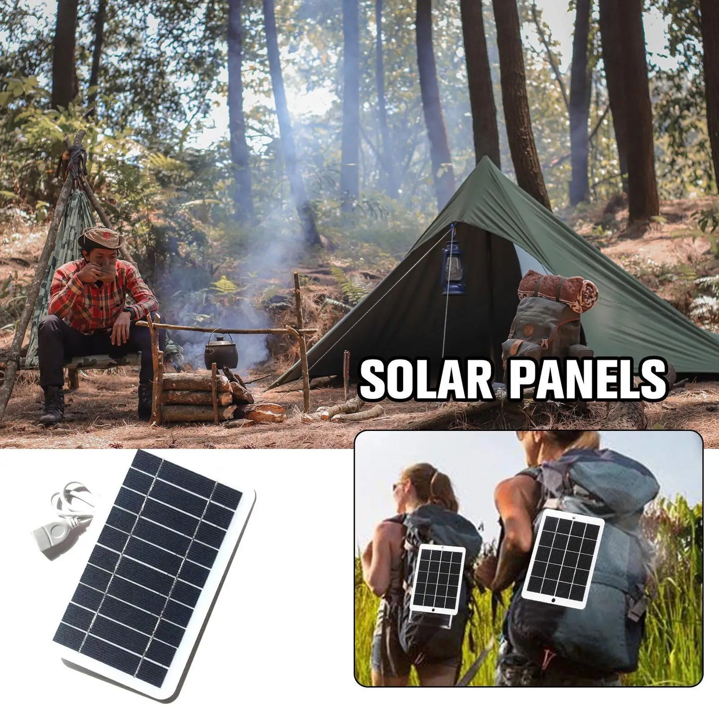 Portable Solar Panel 5V 2W - Safe Charge & Stabilize Battery
