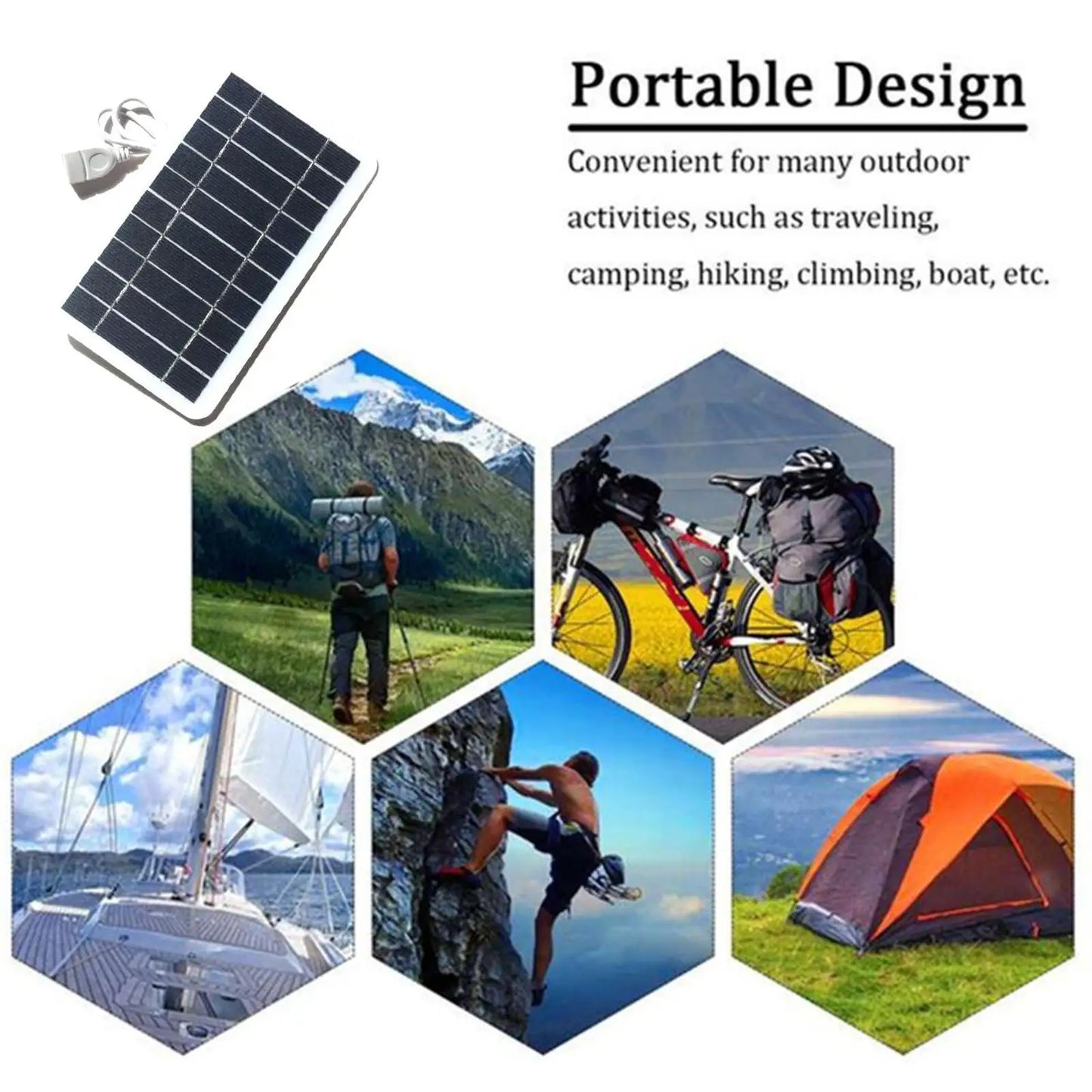 Portable Solar Panel 5V 2W - Safe Charge & Stabilize Battery