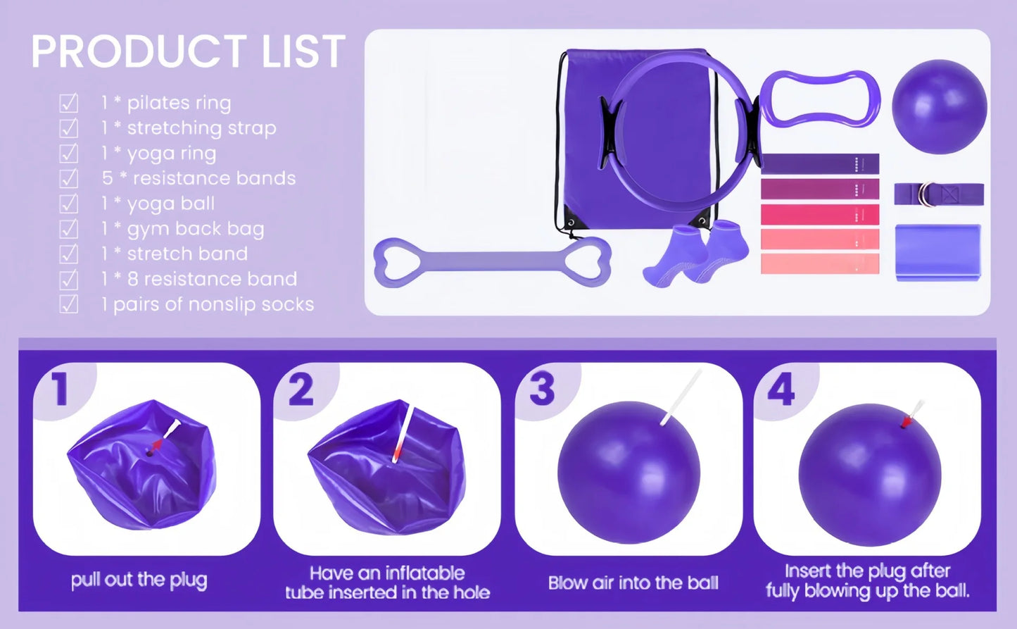 Pilates Ball Set & Resistance Bands