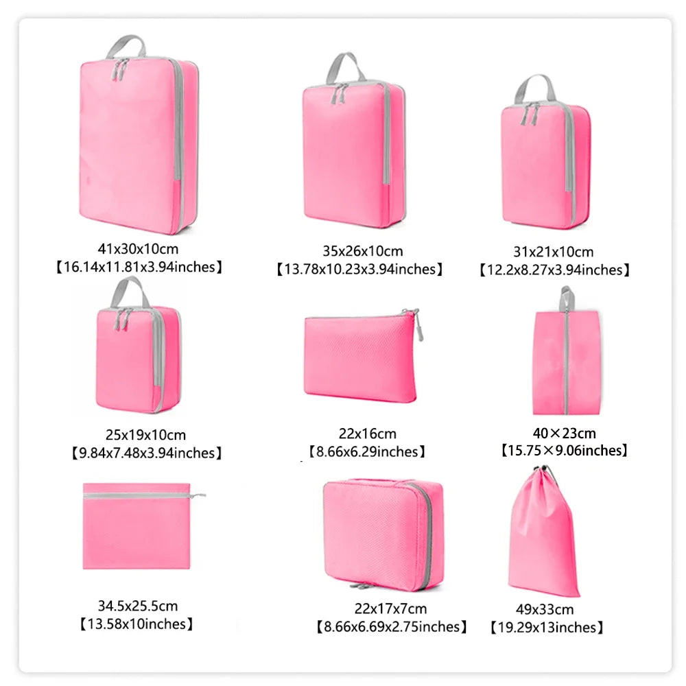 Travel Packing Cubes - 9pcs/set