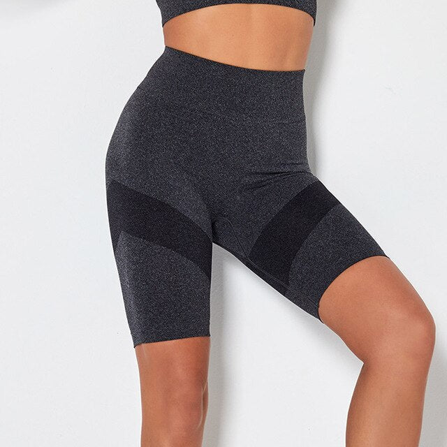 Patchwork Fitness Yoga Short Pants For Women Training Workout Sports Leggings Energy Sportswear Gym Clothing Hips Lifting-8