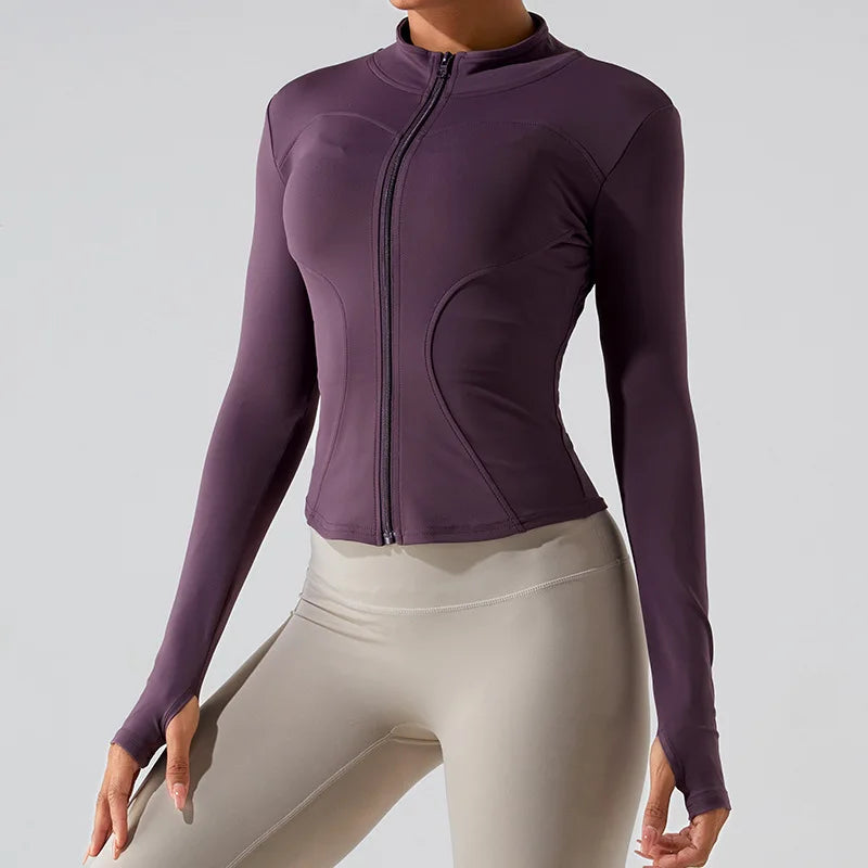 Full Zip up Workout Yoga Jacket for Women - "Mommy"