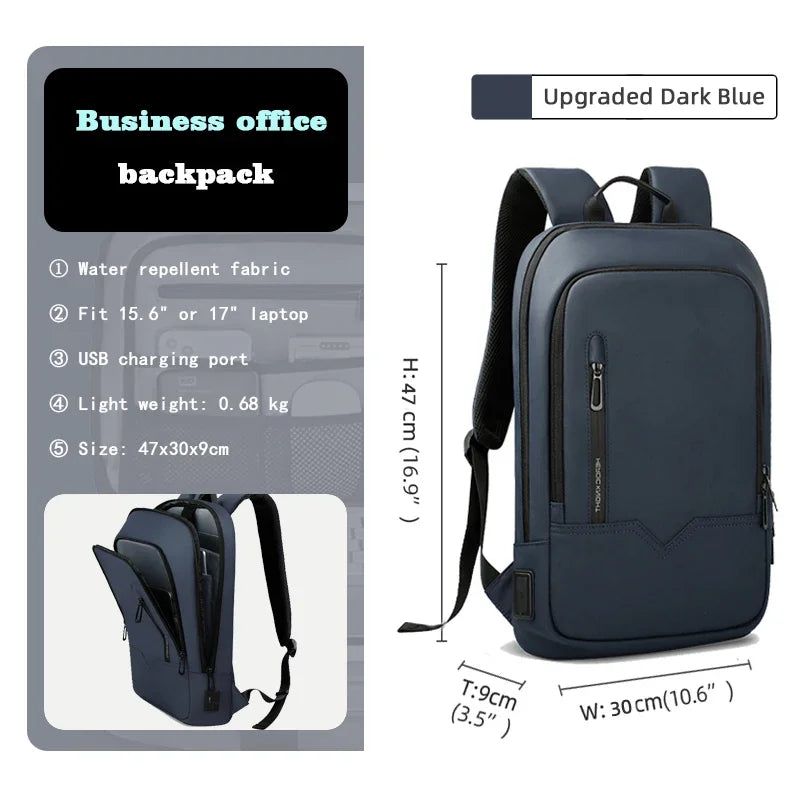 Waterproof Business Backpack for Men - 15.6 Inch Laptop Bag