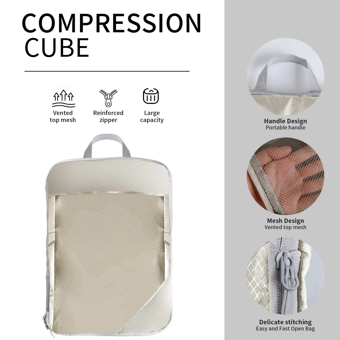 Travel Packing Cubes - 6Pcs Compression Set