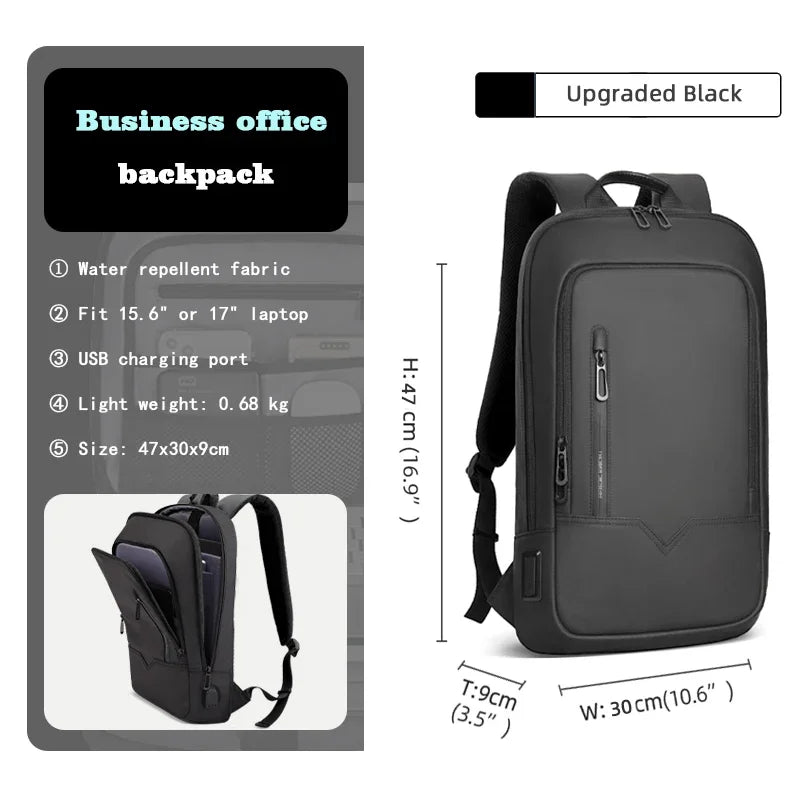 Waterproof Business Backpack for Men - 15.6 Inch Laptop Bag