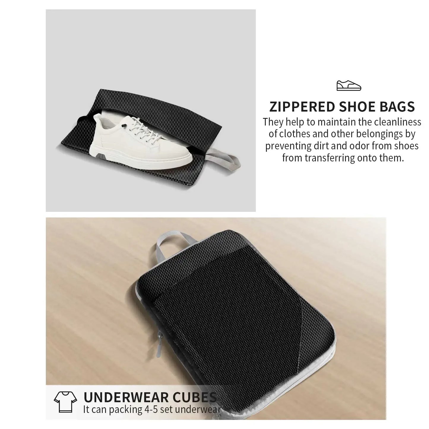 Travel Packing Cubes - 6Pcs Compression Set