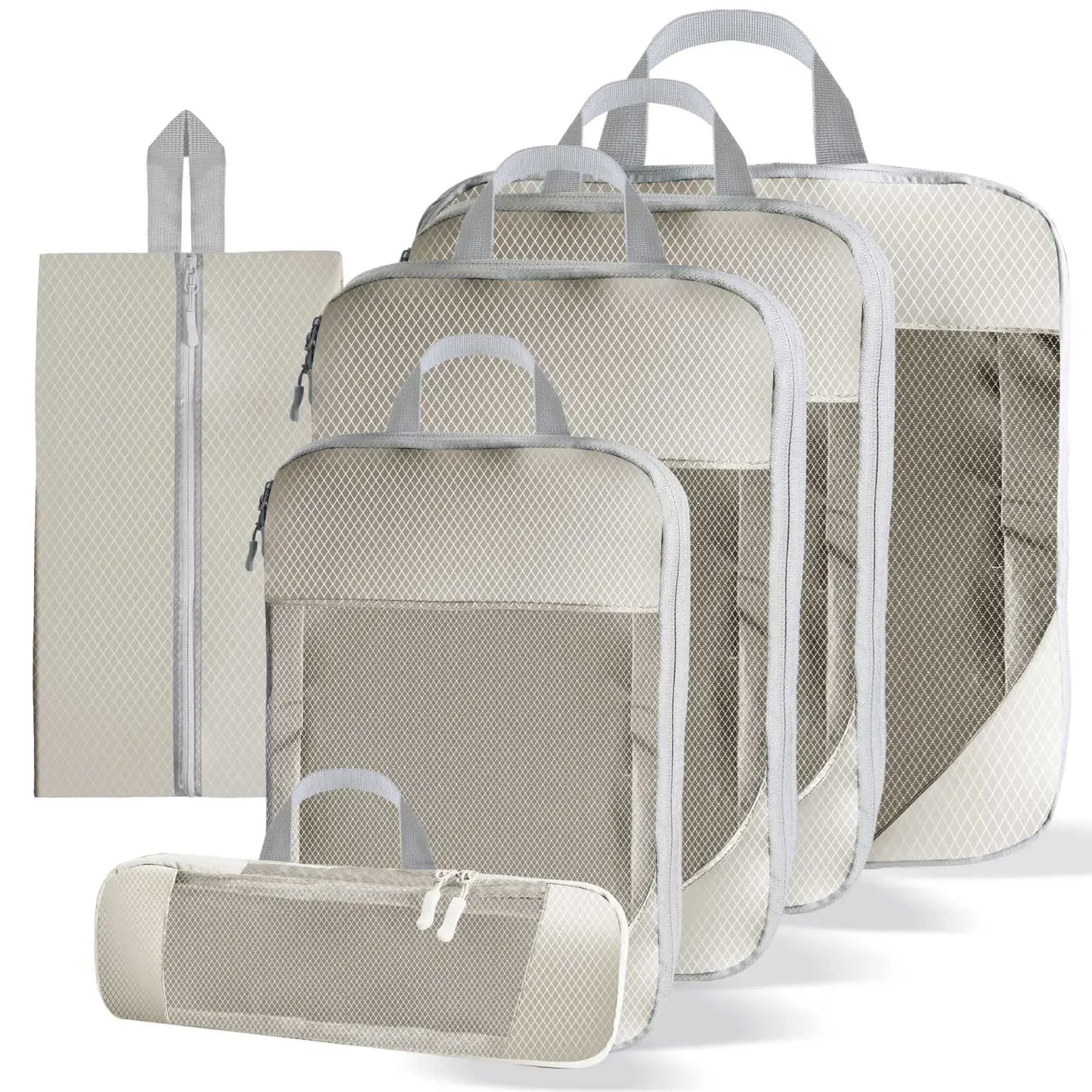 Travel Packing Cubes - 6Pcs Compression Set