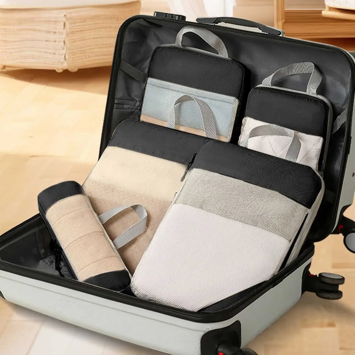 Travel Packing Cubes - 6Pcs Compression Set