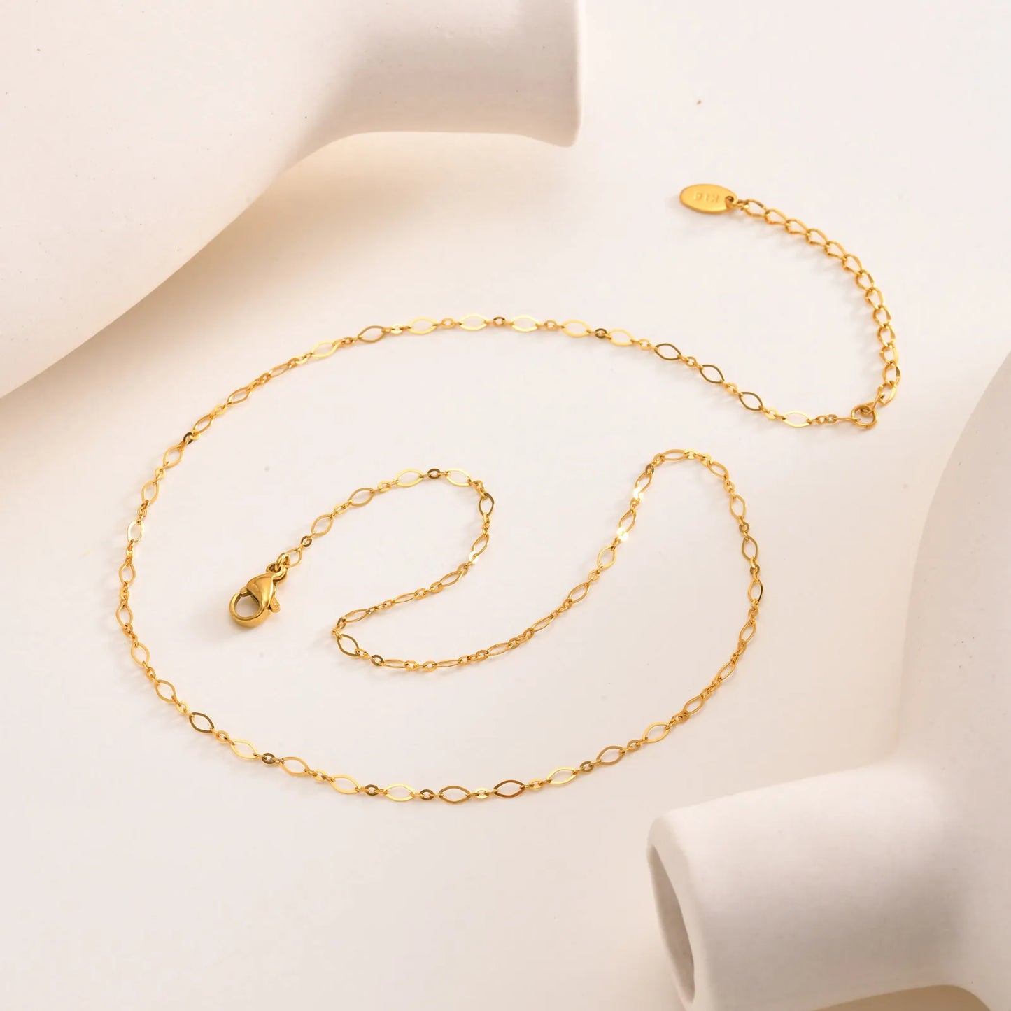 Stainless Steel Chain Jewelry Set - 2.5mm Flat Oval Link