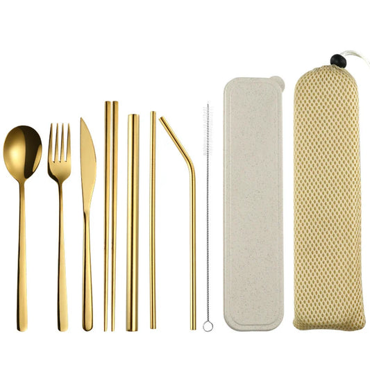 304 Stainless Steel Tableware Set - Portable & Durable