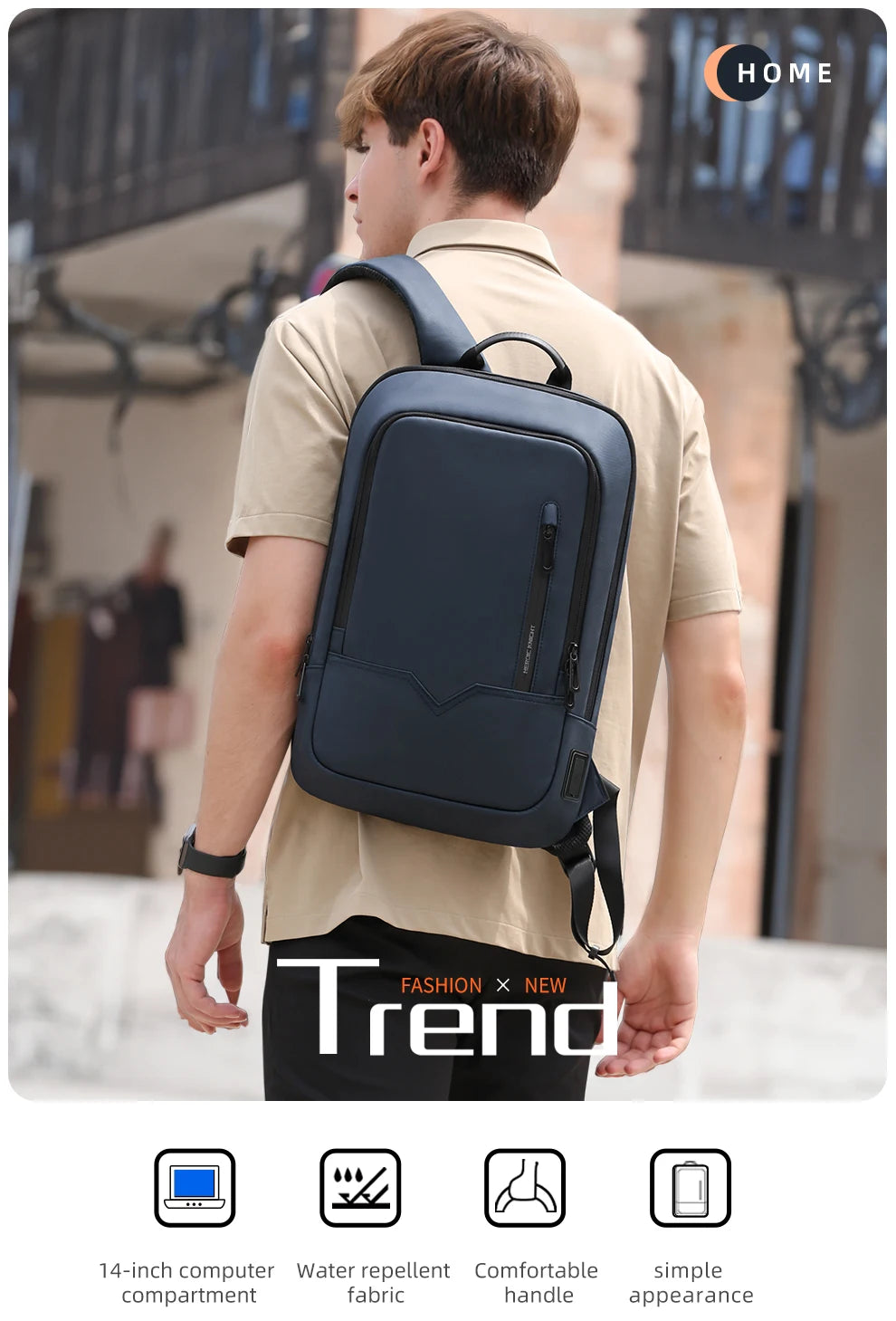 Waterproof Business Backpack for Men - 15.6 Inch Laptop Bag
