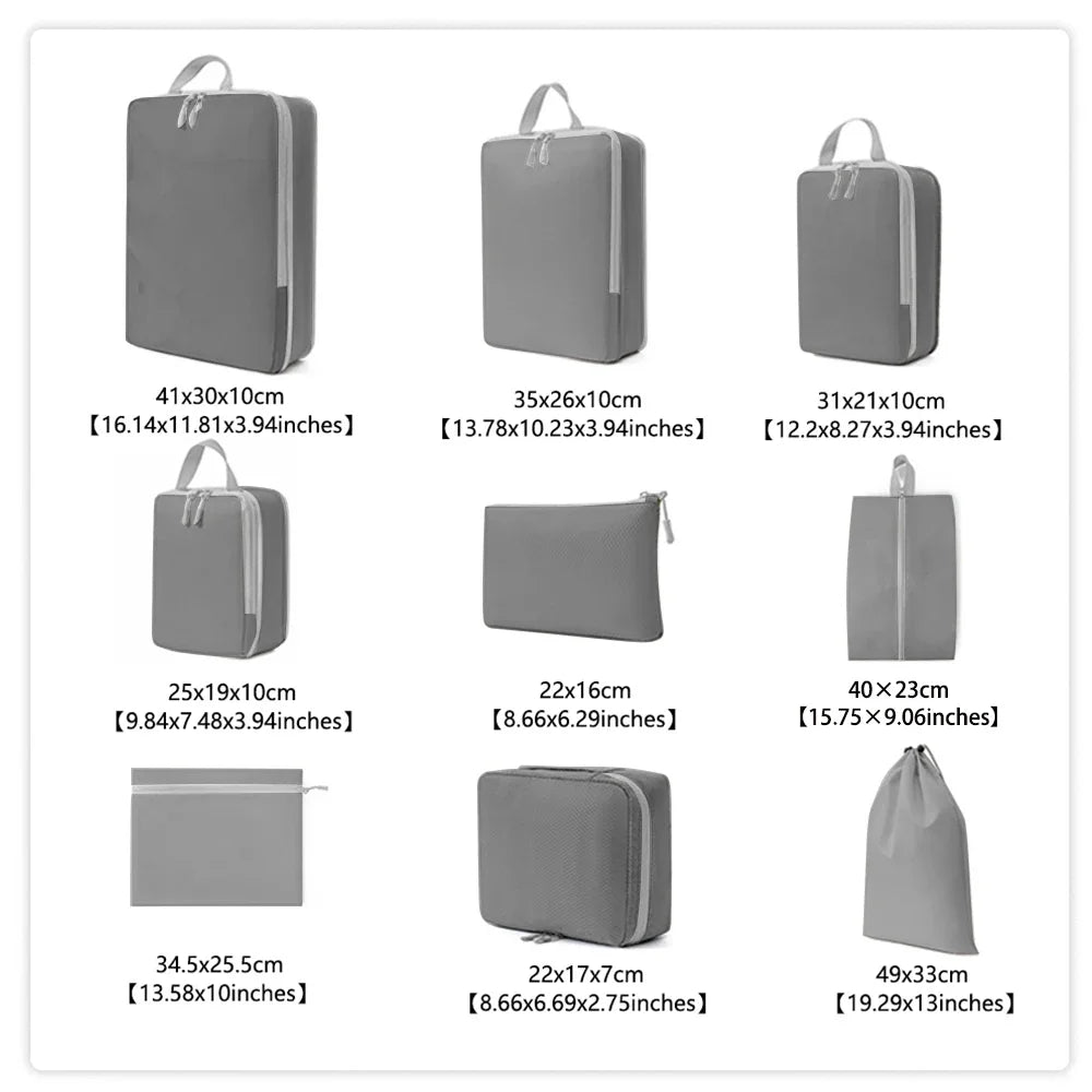 Travel Packing Cubes - 9pcs/set