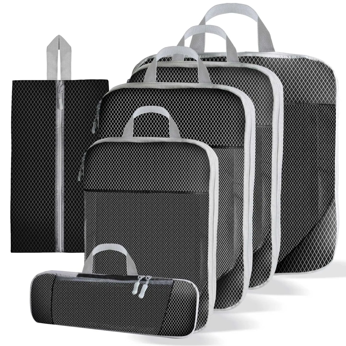 Travel Packing Cubes - 6Pcs Compression Set