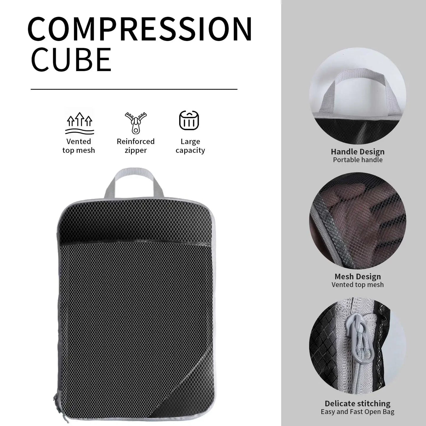 Travel Packing Cubes - 6Pcs Compression Set