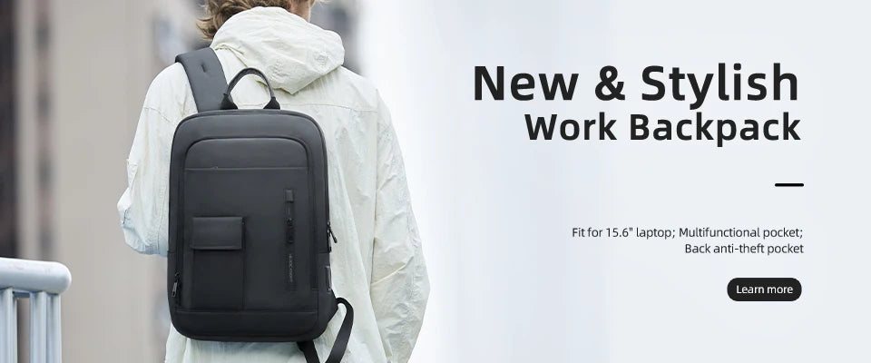 Waterproof Business Backpack for Men - 15.6 Inch Laptop Bag
