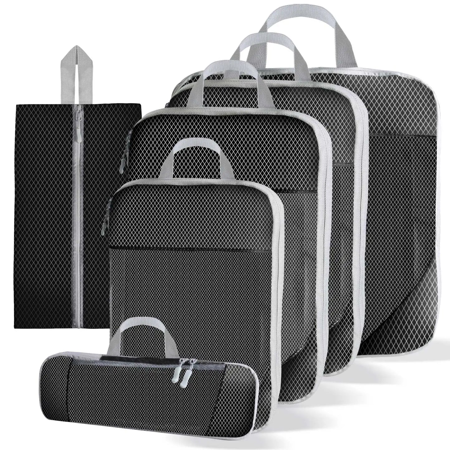 Travel Packing Cubes - 6Pcs Compression Set