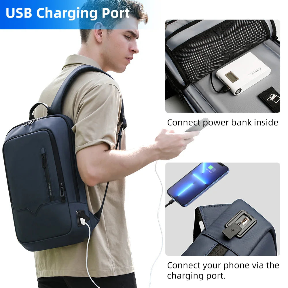 Waterproof Business Backpack for Men - 15.6 Inch Laptop Bag