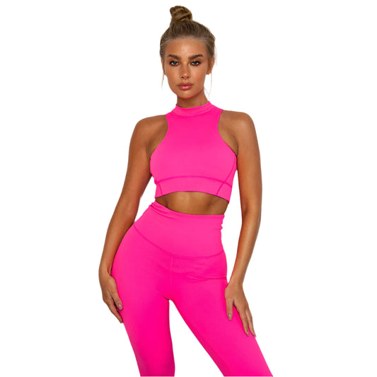 Fitness Suit Women Gym Clothing Dry Fit Yoga Set Sportswear Woman Workout Clothes Vest Legging Kit Black Red Green-0